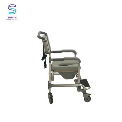 China Hospital Metal Disabled Commode Wheelchair 94.6x22.7x58.2 cm for sale