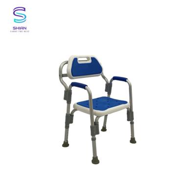 China Adjustable Height Reinforce Shower Chair With Backrest 56.36x53.33x77.27cm for sale