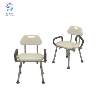 China Mobile plastic shower chair with back arms 55.15x26.06x40.61cm for sale