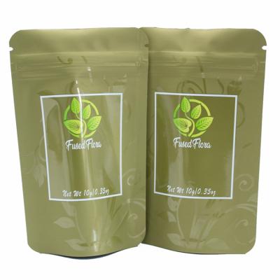 China 3.5g/7g/14g Recyclable Custom Small Size Resealable Pouch Plastic Bags Sheets Stand Up Pouch for sale