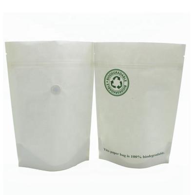 China BIODEGRADABLE Custom Printed 100% Biodegradable Bag With Valve Kraft Paper PLA Coffee Bag for sale