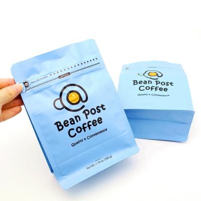 China Factory Supply Ziplock Moisture Proof Aluminum Foil Flat Bottom Coffee Bean Packaging Bags Custom Printed Coffee for sale