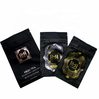 China Resealable Silver Copper Tea Bag Stain Bags Shiny Gold Back Child Safe UV Matte Recyclable High Quality for sale