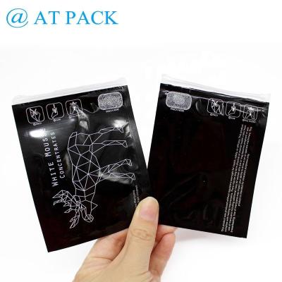 China Food Packaging Black Mylar Zip Lock Moisture Proof Custom Package Bags for sale