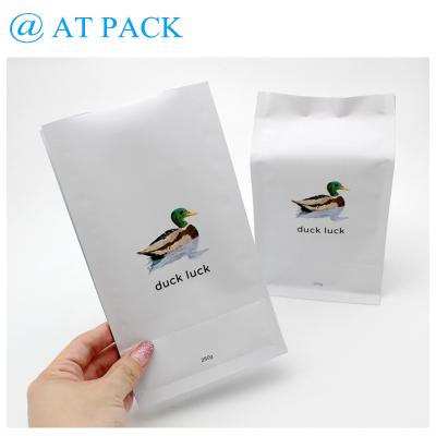 China Promotion 250g Coffee Bags Flat Bottom Custom Printed Box Pouch for sale