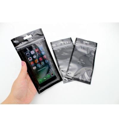 China Recyclable Custom Design Zipper Mylar Pouch Glossy Front Plastic Transparent Window For Phone Case / Headset for sale