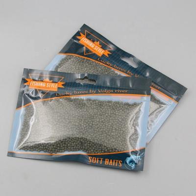 China Custom Moisture Proof Plastic Clear Soft Bait Bag Resealable Fish Lure Bags With Window And Hanger Hole for sale