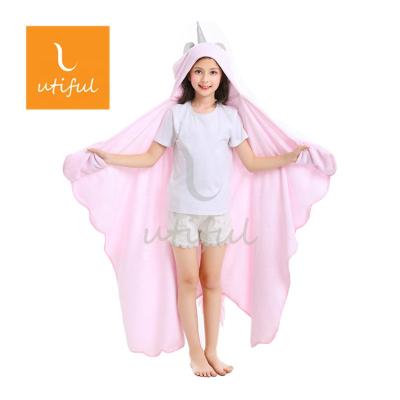 China Beautiful High Quality Solid Pink PASSIONATE Unicorn Blanket For Kids for sale