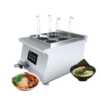 China Commercial Noodle Cooking Commercial Electric 4 Holes Boiler Noodle Countertop Induction Heating Ramen Cooker for sale