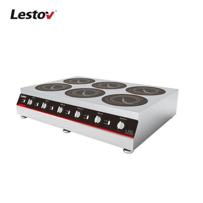 China Commercial Knob Control Table Top Ceramic Glass Induction Cooker with 6 Burner (3500w/burner) for sale