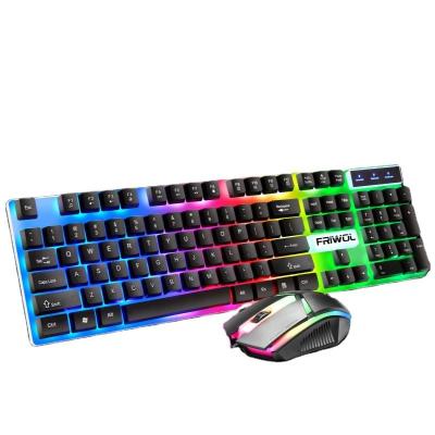 China Anti-fall Custom LED backlight 104 keys wired mouse and keyboard combination game mouse and keyboard set for sale