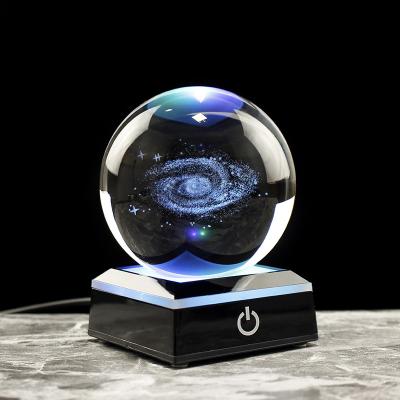 China NEW 2022 Europe Crystal 3D Solar System Ball Glass Milky Way Galaxy Ball Sphere For Educational Model for sale