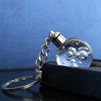 China Fashion Cheap Crystal Glass Key Chain Global Crystal Keyring For Promotion Gift of ball sphere for sale