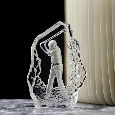 China Souvenirs of Europe Crystal Iceberg Golf Trophy Award with high quality for sale