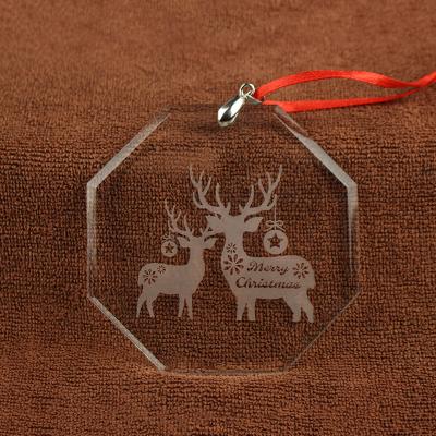 China Europe Clear Christmas Tree Hanging Ornament Glass Pendant Wholesale For Office Decoration for sale