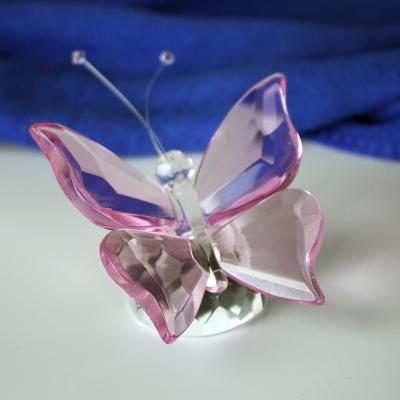 China Wholesale Colorful Crystal Glass Butterfly Figurines Christmas Ornaments From Europe Wedding Gifts for sale