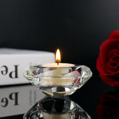 China Candle Holders Hold Shining Crystal Diamond Shaped Tealight Candle Holders For Wedding Valentines Gifts for sale