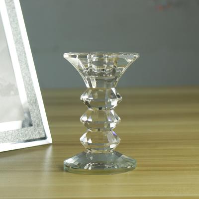 China Candle Holders Stand Classic Clear Crystal Stemmed Candle Holders for Home Decoration for sale