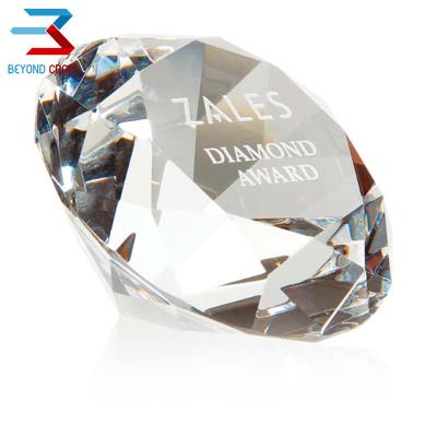 China Europe 100mm K9 Crystal Diamond Paperweight Awards Colorful Clear Solid for sale