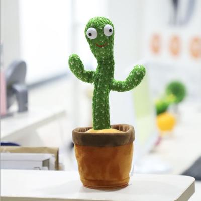 China Cute Stuffed Plush 120 Songs Flowerpot Twisting Talking Dancing Cactus Doll Singing Music Cactus Plush Toy for sale