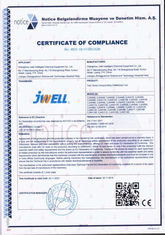 CE - Jwell Machinery (changzhou) Co., Ltd.