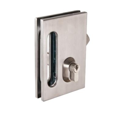 China Keyed Functions Stainless Steel Sliding Glass Door Lock , Frameless Glass Door Lock for sale