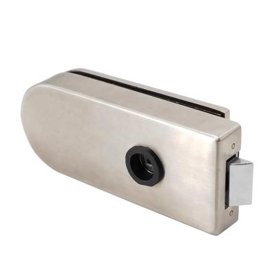 China Frameless Glass Door Handle Apartment 304 Stainless Steel Glass Channel Lock for sale