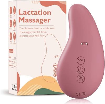 China Wholesale Care Washable Safe Smooth Mute Safe Silicone Heating Breast Massage Lacatation Vibrating Hot Massager for sale