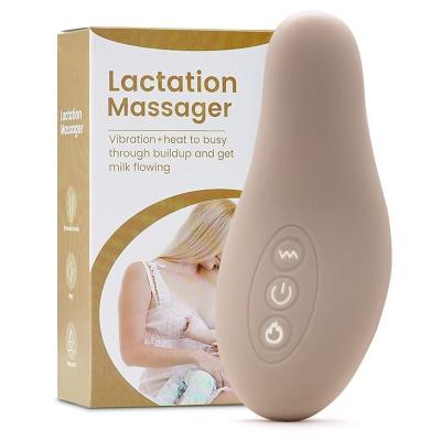 China OEM ODM Lactation Massager Machine Waterproof Electric Breast Massager Vibrator Heating to Improve Milk Flow Breastfeeding Massager for sale