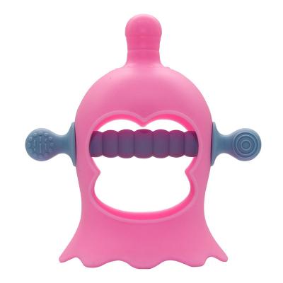 China Cute Baby Silicone Teether Factory Price Desig Easy-to-Grip Baby Autism Free Chewable Sensory Toys Kids Silicone Teether for sale