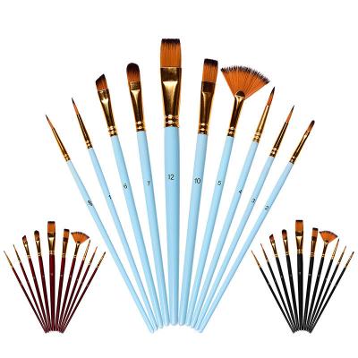 China Acrylic Smile Nylon Artist Paint Brush Watercolor Gouache Oil Painting Artist Brush 10pcs Keep Hair Brush Set for sale