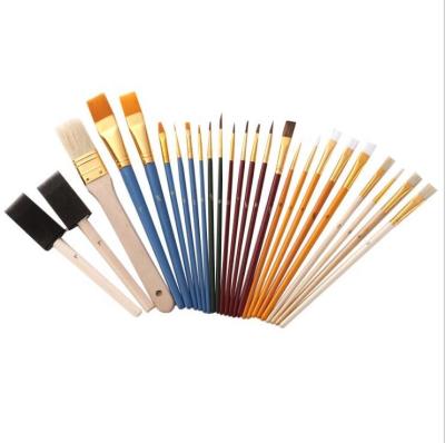 China Multi-Purpose Artist Paint Brush Set, Professional Oil Painting Gouache Watercolor Kit Acrylic Painting Brush Supplies 25pcs for sale