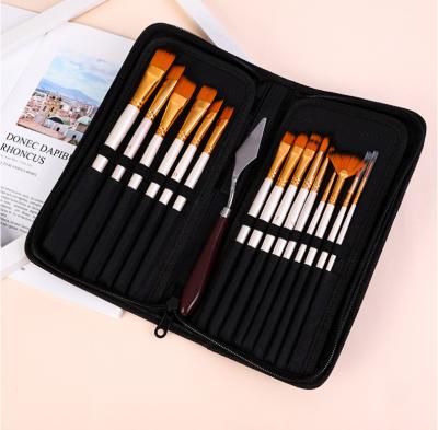 China Different Artist Acrylic Paint Brush Set of 15Pcs Watercolor Gouache Oil Paint Shape and Size for Creative Watercolor Acrylic Oil Body Painting for sale