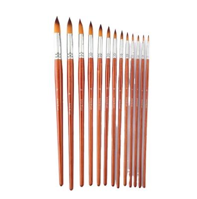 China Wholesale Artist Brush Set Watercolor Propylene Round Headed Flat Head Nylon Wool-Acrylic Brush for sale