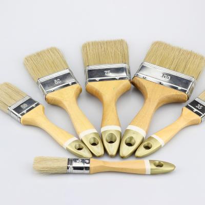 China Watercolor Gouache Acrylic Oil Paint Wholesale Paint Brush With Handle Bristle Hair Hard Wooden Brushes for sale