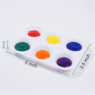 China Eco-friendly Art Paint Plastic Drawing Tray Material Plastic Color Palette For Oil Watercolor White Paint Palette for sale