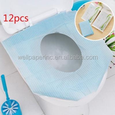 China 12PCS Portable Travel Healthy Safe Disposable Pocket Paper Toilet Seat Covers for sale