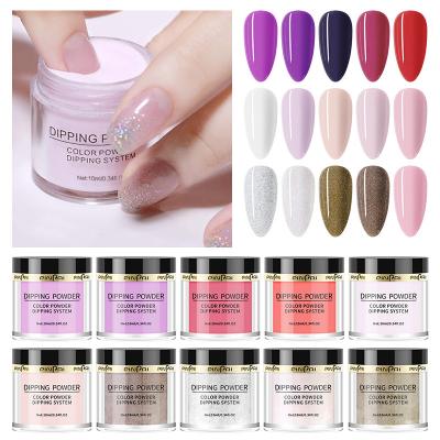 China Easy Apply Custom Clear Pink White Jar 10ml Powder Bulk Glitter Color Acrylic Nail Dipping Powder Set for sale