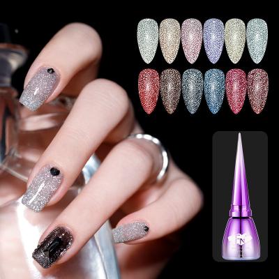 China New Style Disco Gel Effect Flashing Shiny Sparkle Quick Dry Soak Off Nail UV Diamond Reflective Glitter Gel Polish for sale