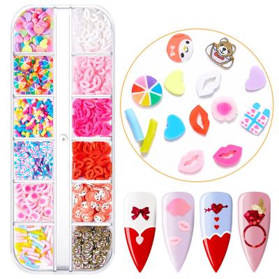 China Easy Apply Bulk Decoration Resin 3d Kawaii Valentine's Day Luxury Nail Art Charms for sale