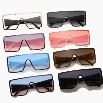 China One-piece wide-brimmed street catwalk glass shooting men's sunglasses modern fashion women's big-frame sunglasses for sale