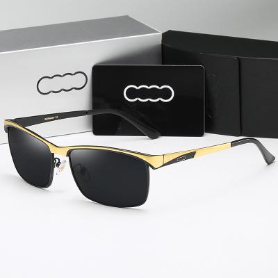 China Box Mens Polarized Sunglasses New Fashion Trend Square Lenses Driving Sunglasses for sale