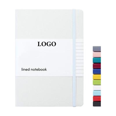 China Custom Printed Logo Pu Leather Notebook A5 Hard Cover Pen Holder Diary 2022 for sale