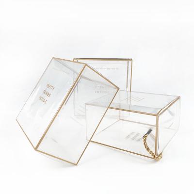 China Materials Christmas Series Recycled Plastic Gift Box Golden Packaging for sale