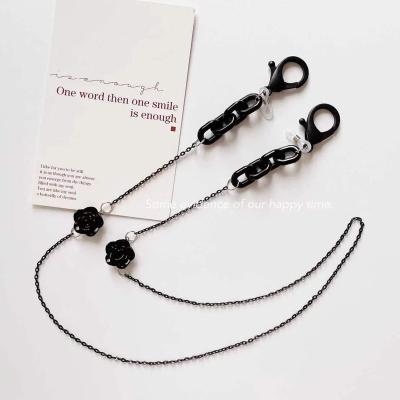 China New European and American personality simple black flower style acrylic Lanyard Necklace Eyeglasses Chain Mask small for sale