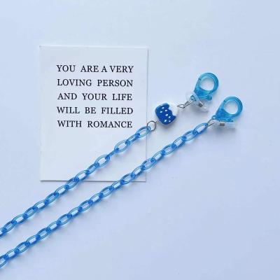 China New Cartoon Acrylic Blue Hill Acrylic Lanyard Necklace Eyeglasses Chain Earphone Mask Chain for sale