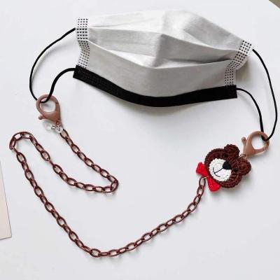 China New Acrylic Cartoon Brown Bear Lanyard Mask Chain Eyeglasses Chain for sale