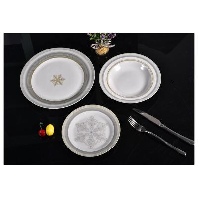 China Sustainable 18 Pcs Porcelain Dinnerware Elegance Dinner Sets Ceramic Dinnerware Set for sale