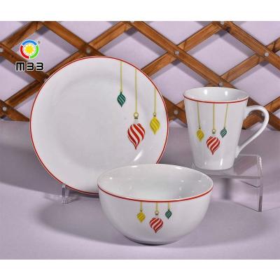 China Luxury Kitchen Viable Wares Direct Customized Christmas Maker Ceramic Dinner Set for sale