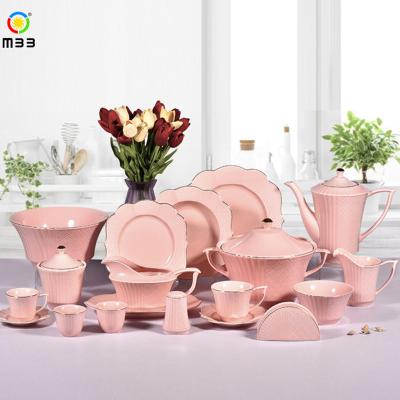 China 2022 New Factory direct 150pcs luxury high quality bone china ceramic dinnerware set viable direct sale for 12 people for sale